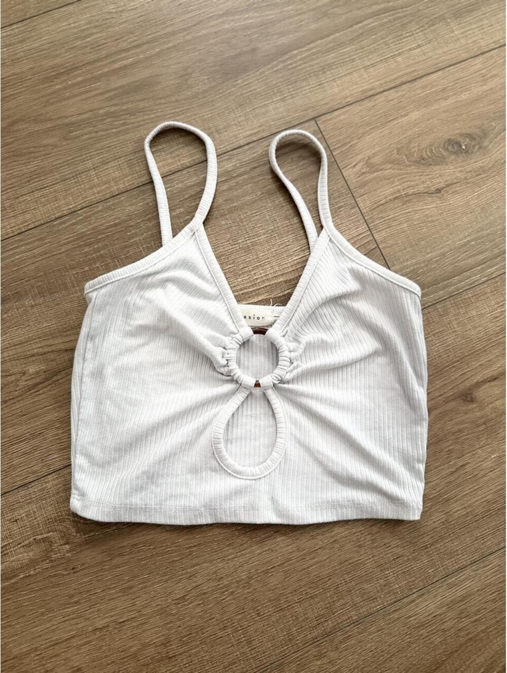 Women's White Crop-top